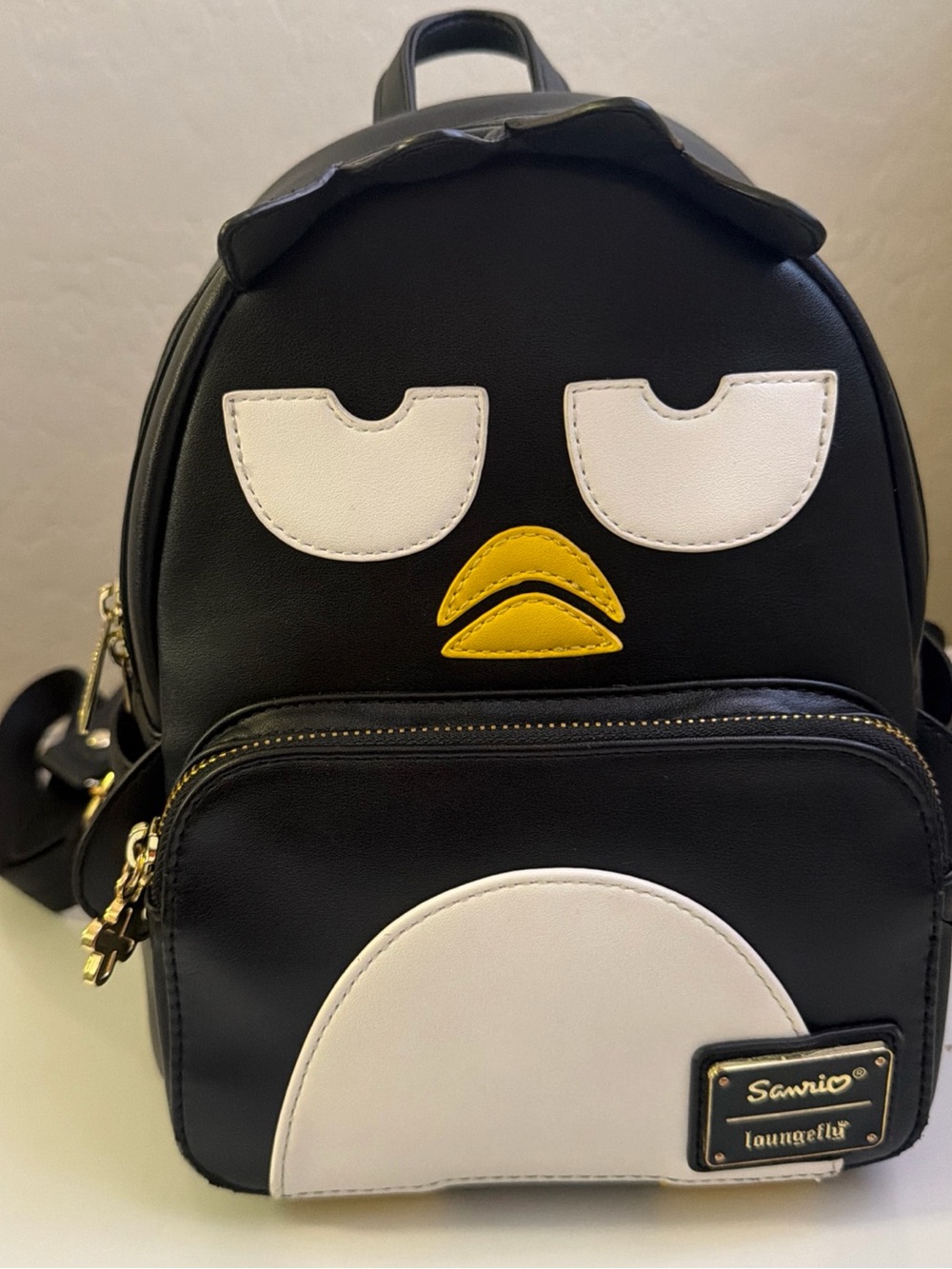 Loungefly hello kitty batzu maru Black White and Yellow Penguin Mini Backpack
